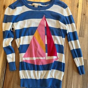Striped Sweater with Sailboat Design